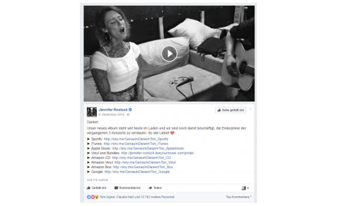 Jennifer Rostock: Facebook-Unplugged Session zur Album Promotion / © Jennifer Rostock, Facebook
