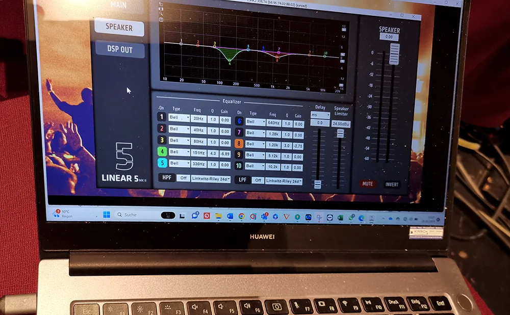 Netzwerk­steuerung über Notebook des HK 308 LTA mit DSP-Control / © Engelmann Promotion