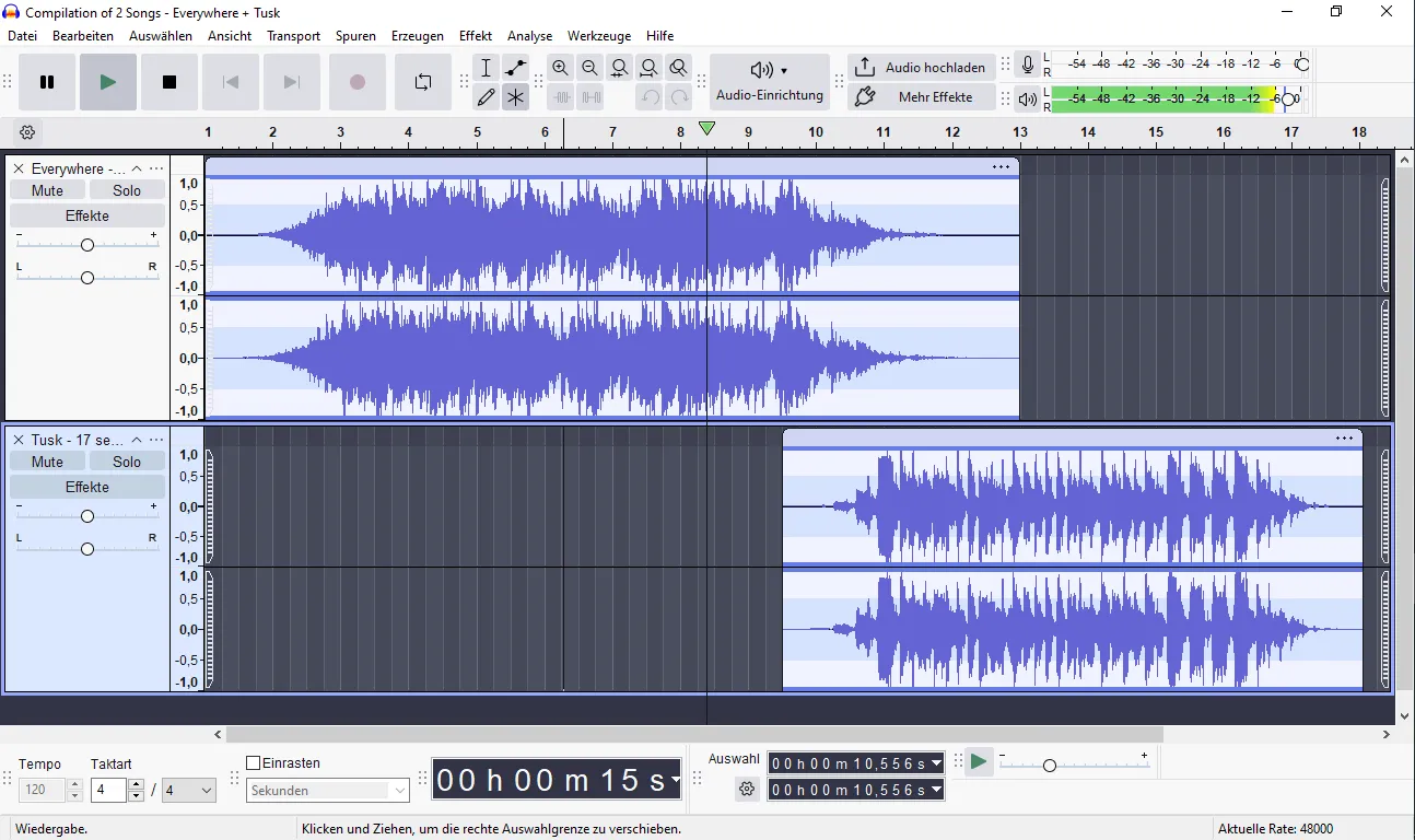 Audacity (Zur Vergrößerung ins Bild klicken) © Chris Hinz