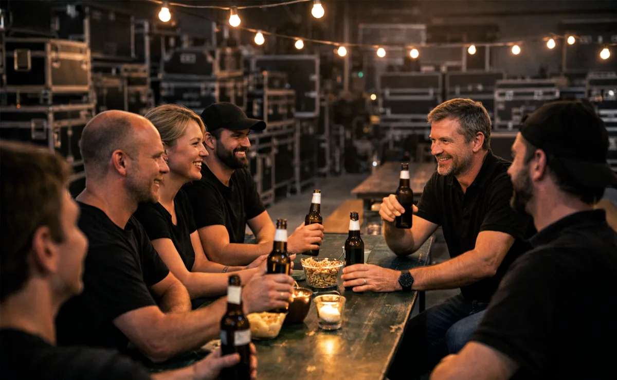 Nachbesprechung in gemütlicher Runde © Engelmann Promotion, KI-generiert