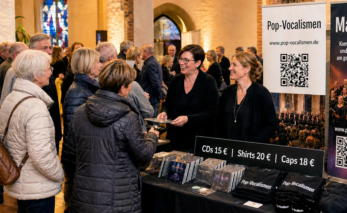 Merchandising vor, während und nach dem Konzert © Engelmann Promotion, KI-generiert