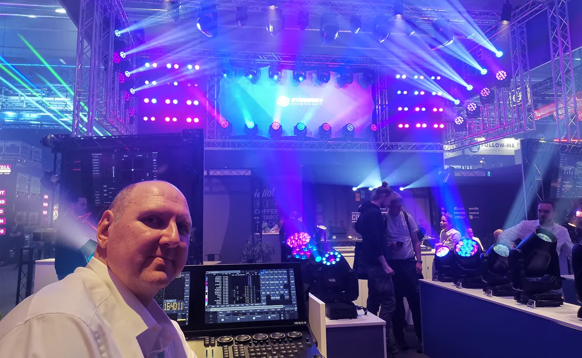 Andreas Zoellner aka Dr. Lux auf der Prolight + Sound 2025 &copy; Engelmann Promotion