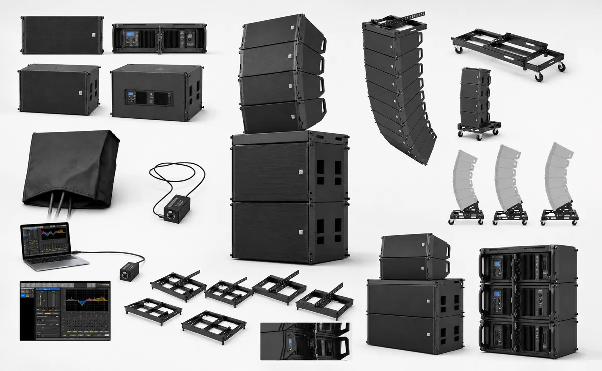 Das Zubehör rund um das Pronomic XANA ist komplett und reicht von Powercon-Thru-Patches über Regenschutz und umfangreiche Flyware bis zu Dollys und dem Dongle für die USB-Fernsteuerung. Copyright: StageAID / KI-generiert