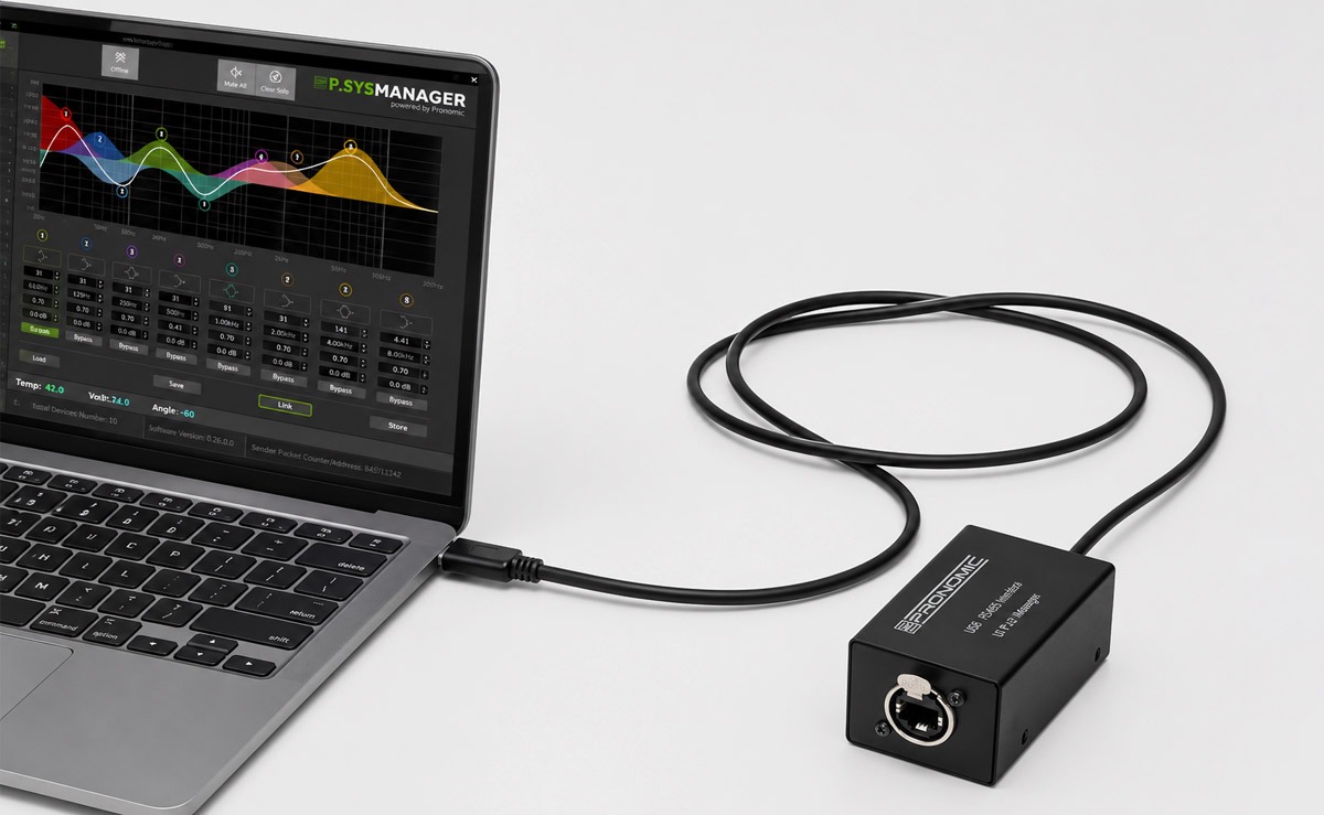 USB-RS485-Interface: die Brücke zwischen Laptop und XANA-Netzwerk. © Kirstein