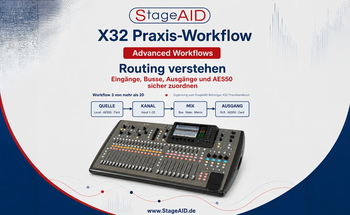 X32-Routing-Manual © StageAID, KI-generiert