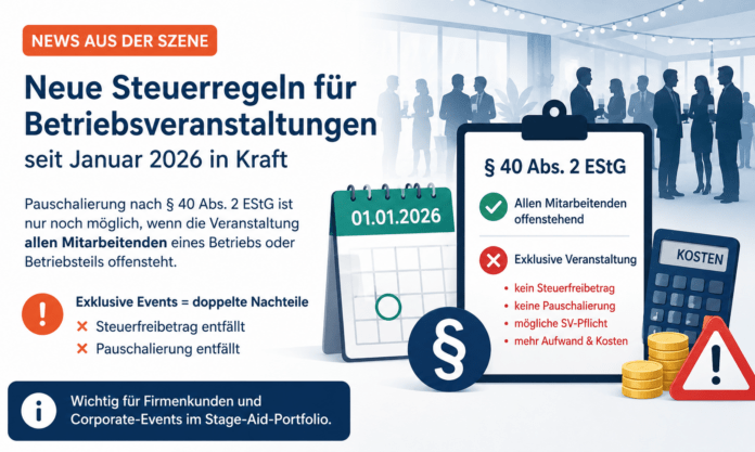 Steueränderung bei Betriebsevents